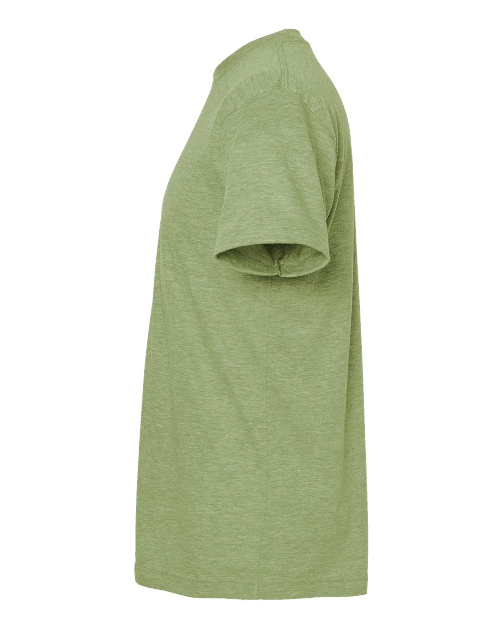 Left View of Heather Green Poly-Rich T-Shirt - 241