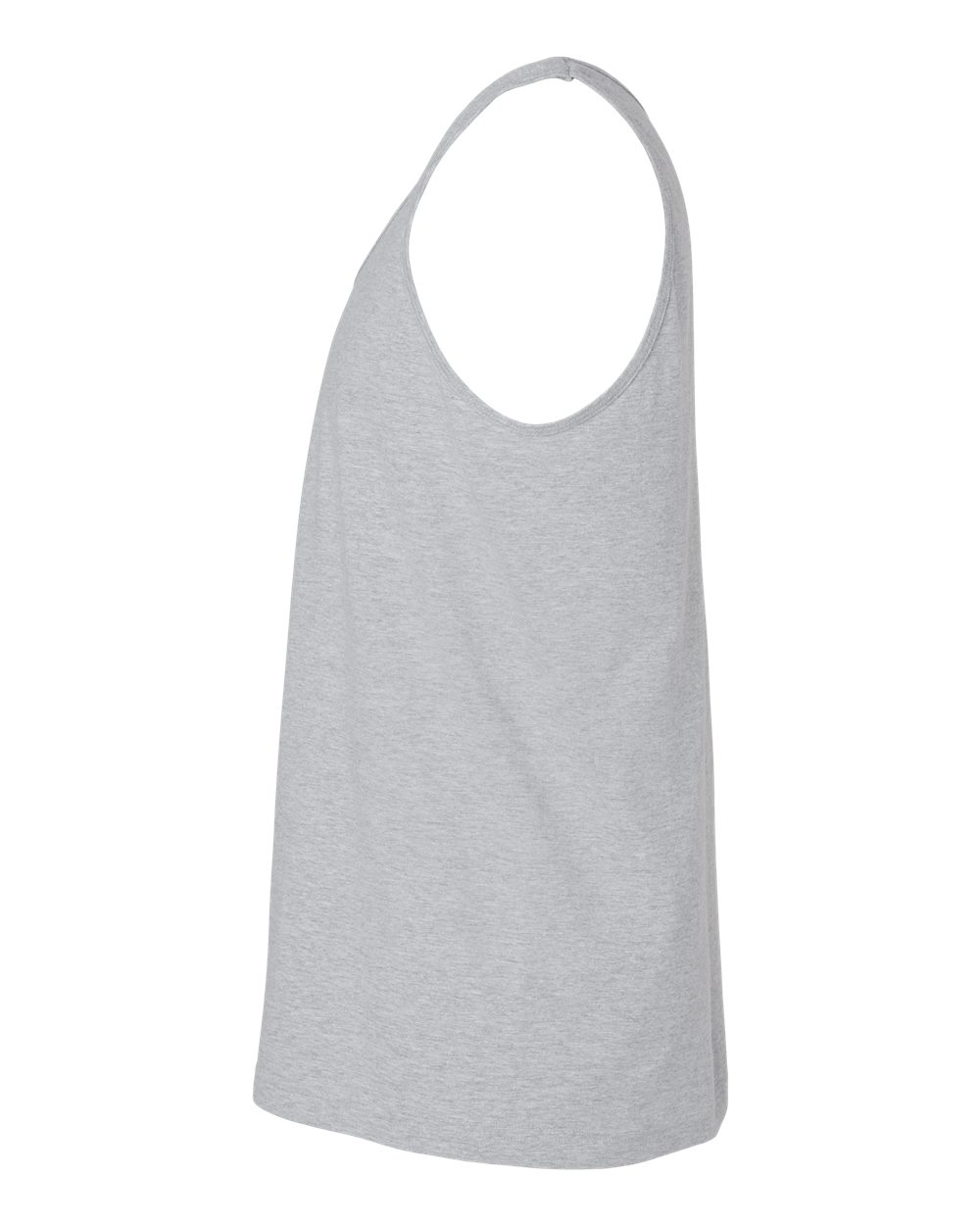 Left View of Heather Grey Fine Jersey Tank - 2408