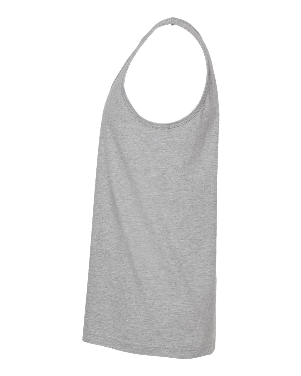 Left View of Heather Grey Fine Jersey Tank Top - S105