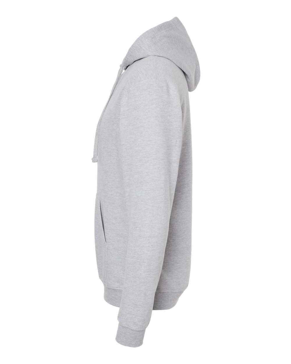 Left View of Heather Grey Fleece Hooded Sweatshirt - 320