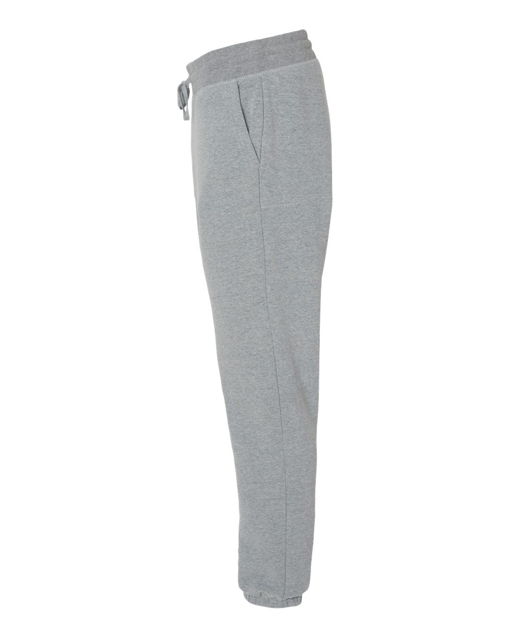 Left View of Heather Grey Fleece Sweatpants - 9803