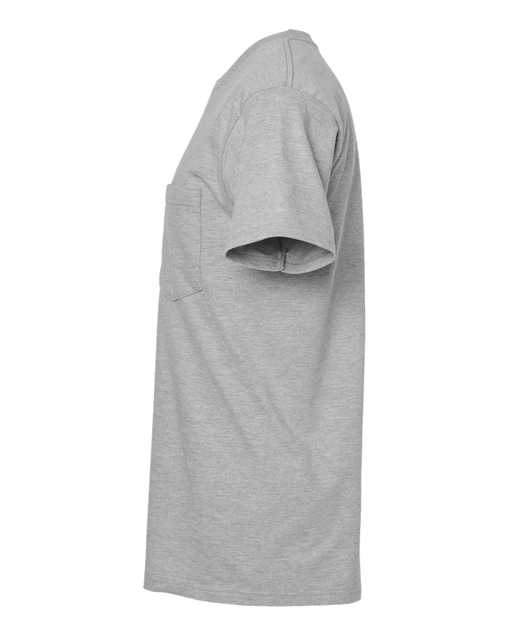 Left View of Heather Grey Heavyweight Jersey Pocket T-Shirt - 293