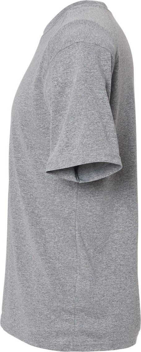 Left View of Heather Grey Islander Performance T-Shirt - 200