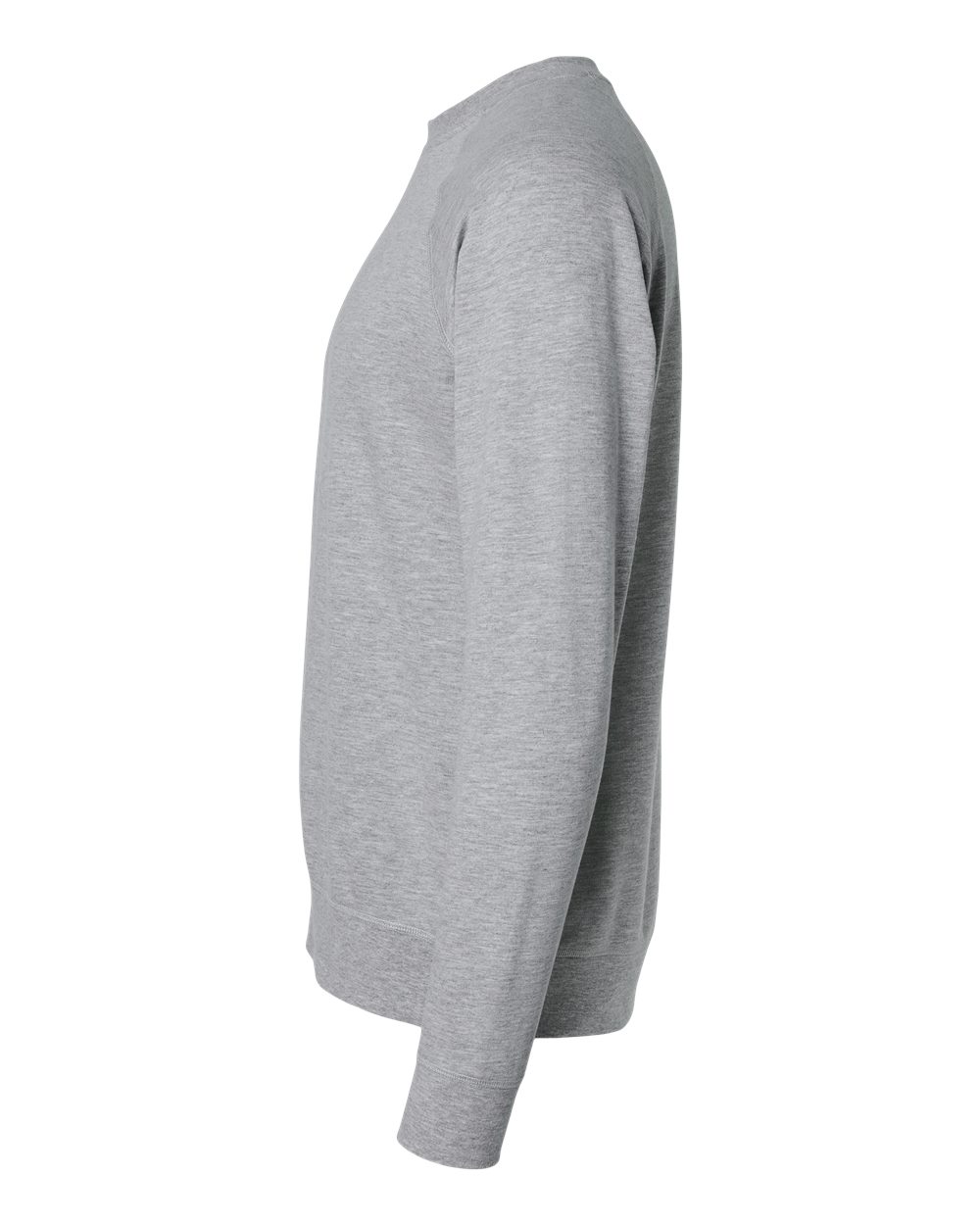 Left View of Heather Grey Laguna Raglan Crewneck Sweatshirt - 9000