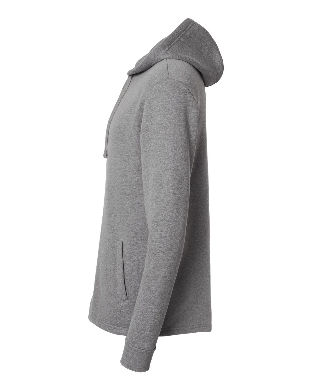 Left View of Heather Grey Malibu Welt Pocket Hoodie - 9300