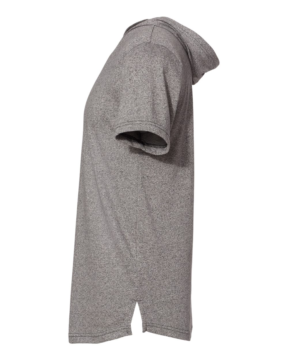 Left View of Heather Grey Mock Twist Hoodie T-Shirt - 2022