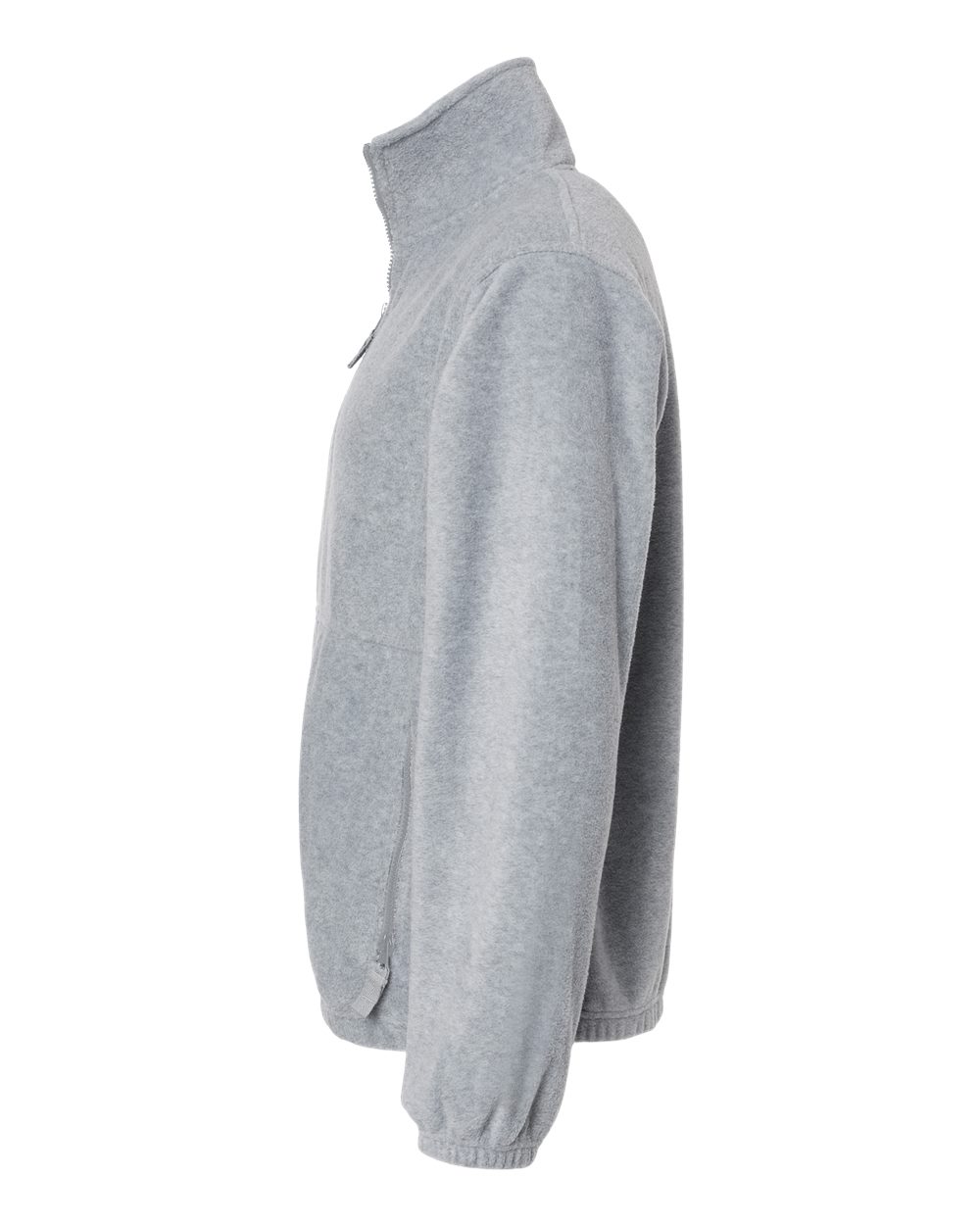 Left View of Heather Grey Polar Fleece Full-Zip Jacket - 3062