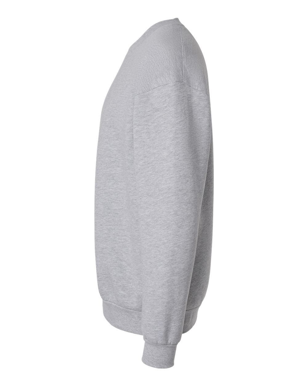 Left View of Heather Grey ReFlex Fleece Crewneck Sweatshirt - RF496