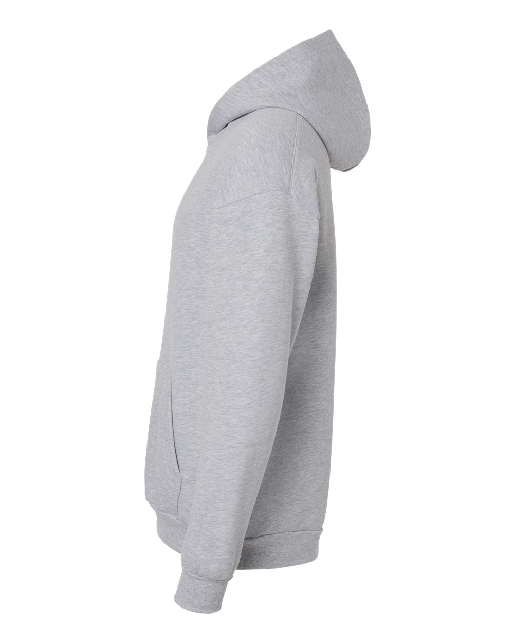 Left View of Heather Grey ReFlex Fleece Hoodie - RF498