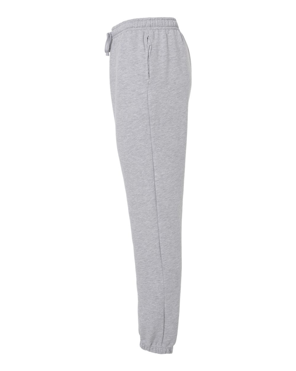 Left View of Heather Grey ReFlex Fleece Sweatpants - RF491