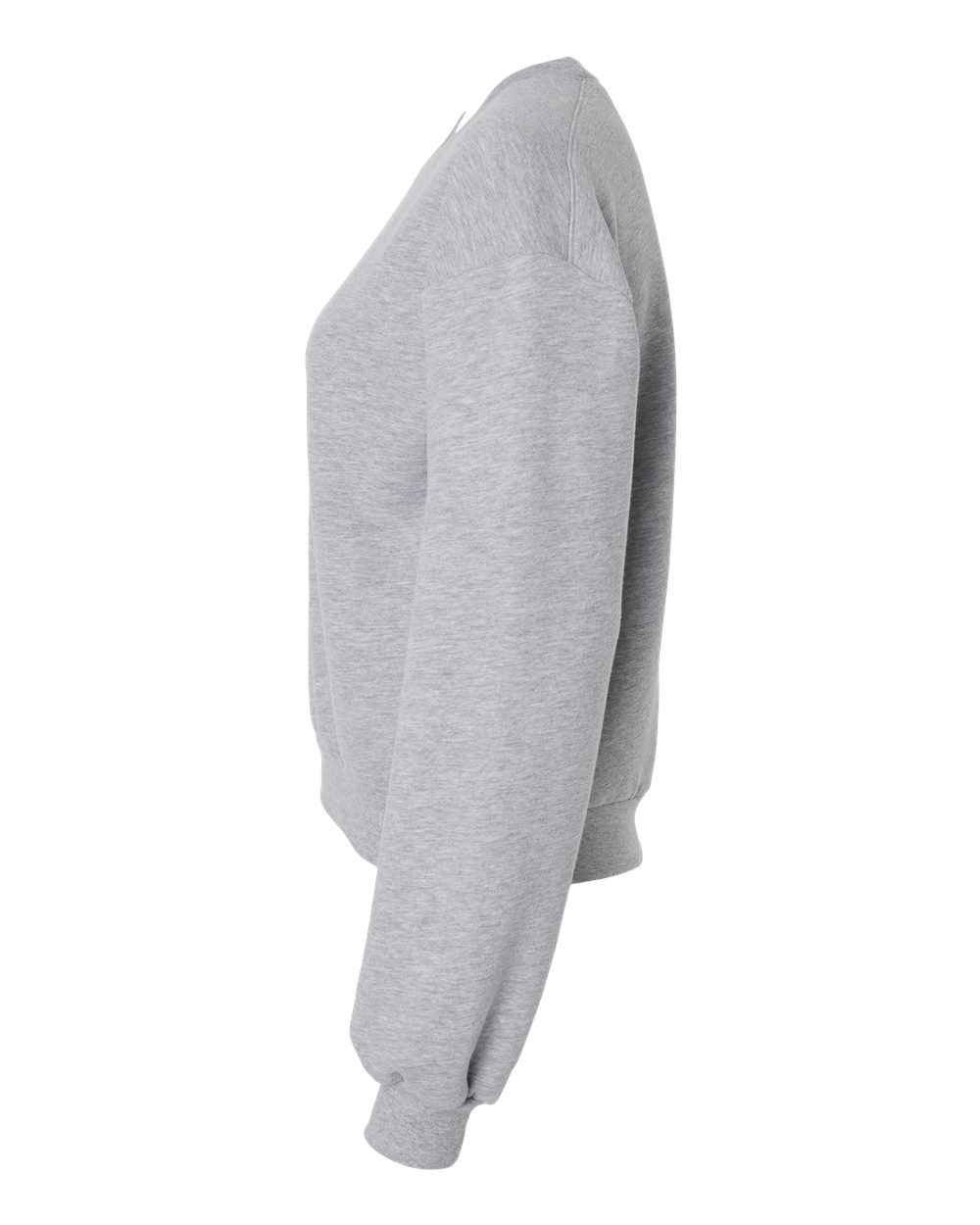 Left View of Heather Grey ReFlex Women's Fleece Crewneck Sweatshirt - RF494