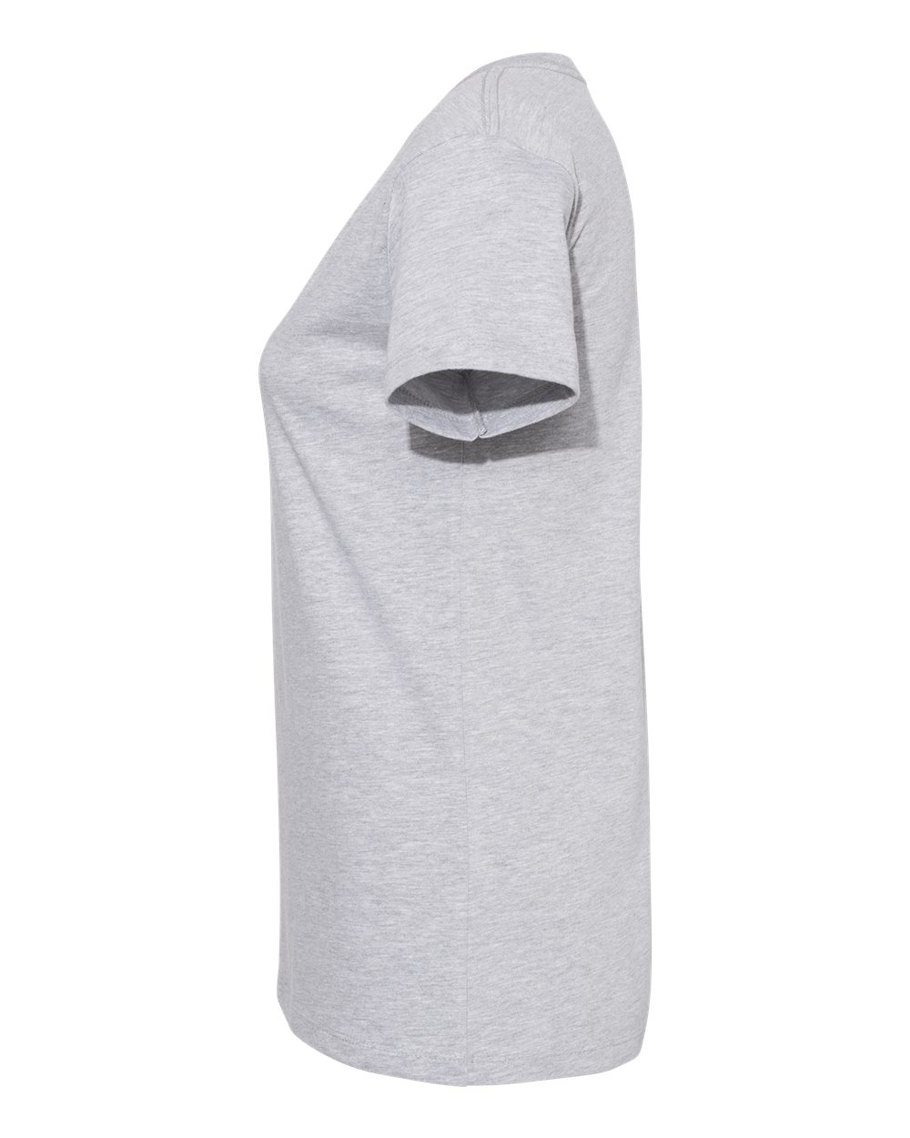 Left View of Heather Grey Women’s Cotton V-Neck T-Shirt - 3940