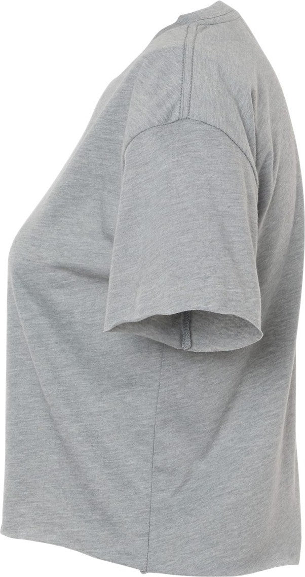 Left View of Heather Grey Women's Festival Crop Top - 5080