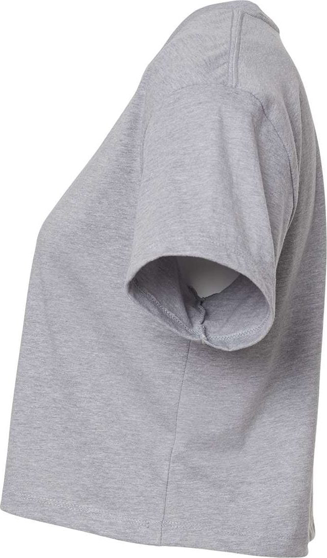 Left View of Heather Grey Women's Ideal Crop Top - 1580