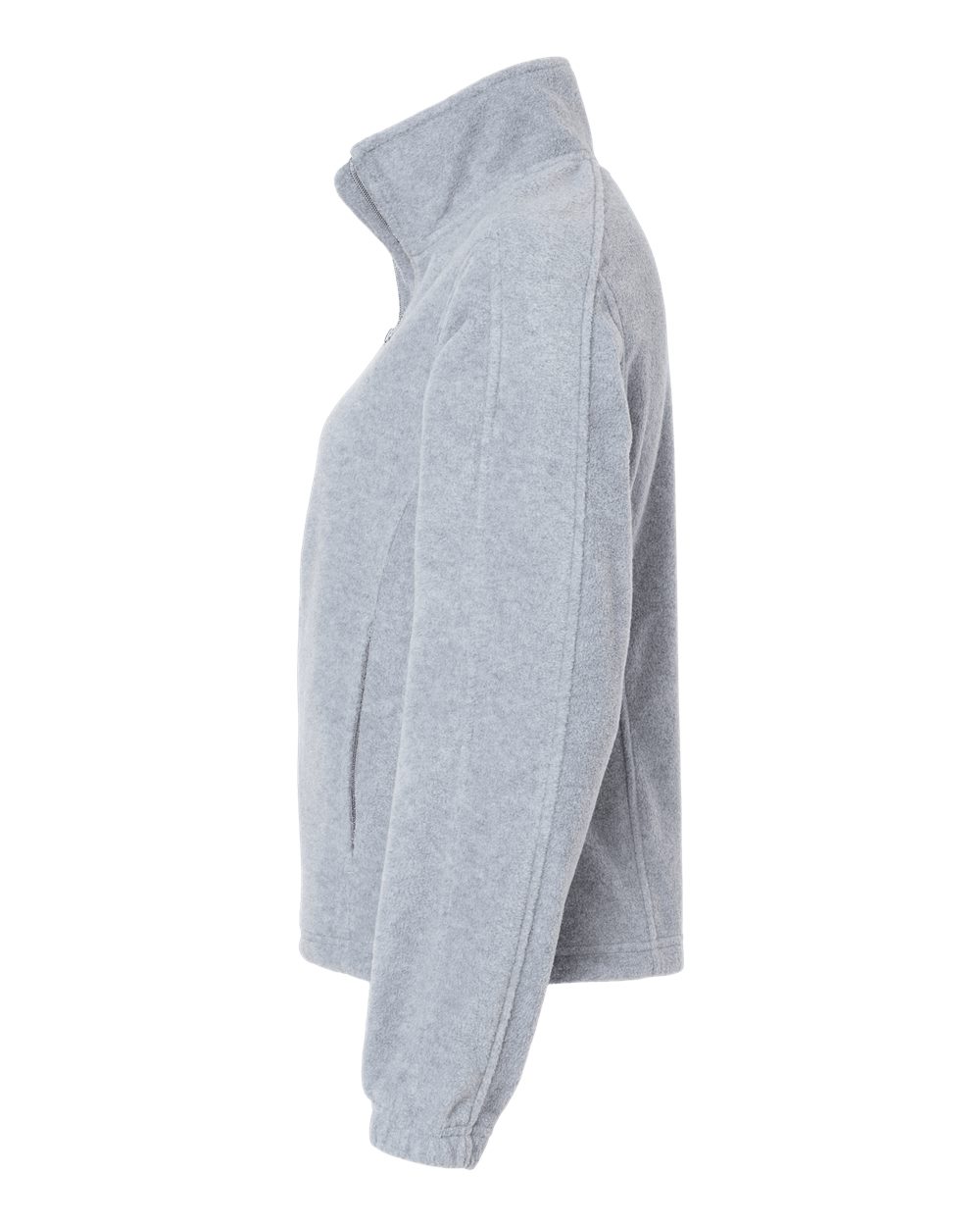 Left View of Heather Grey Women's Polar Fleece Full-Zip Jacket - 5062