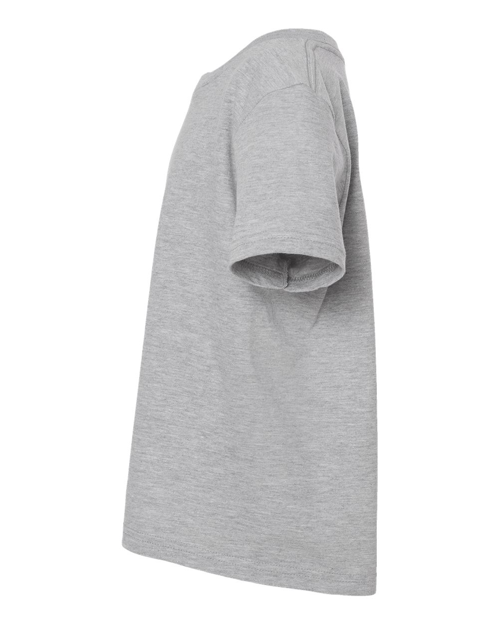 Left View of Heather Grey Youth Fine Jersey T-Shirt - 235