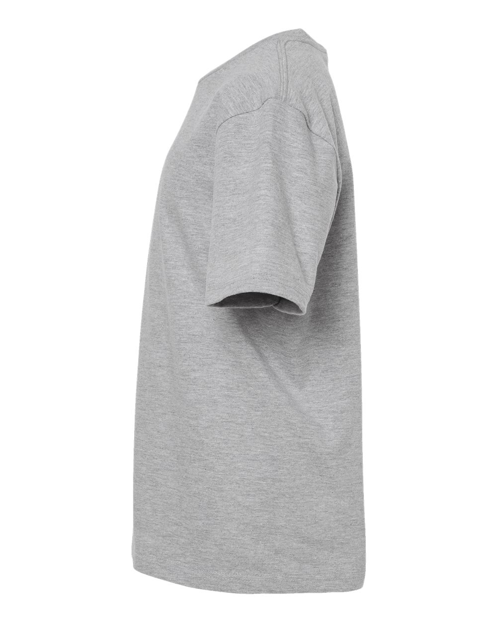 Left View of Heather Grey Youth Heavyweight Jersey T-Shirt - 295