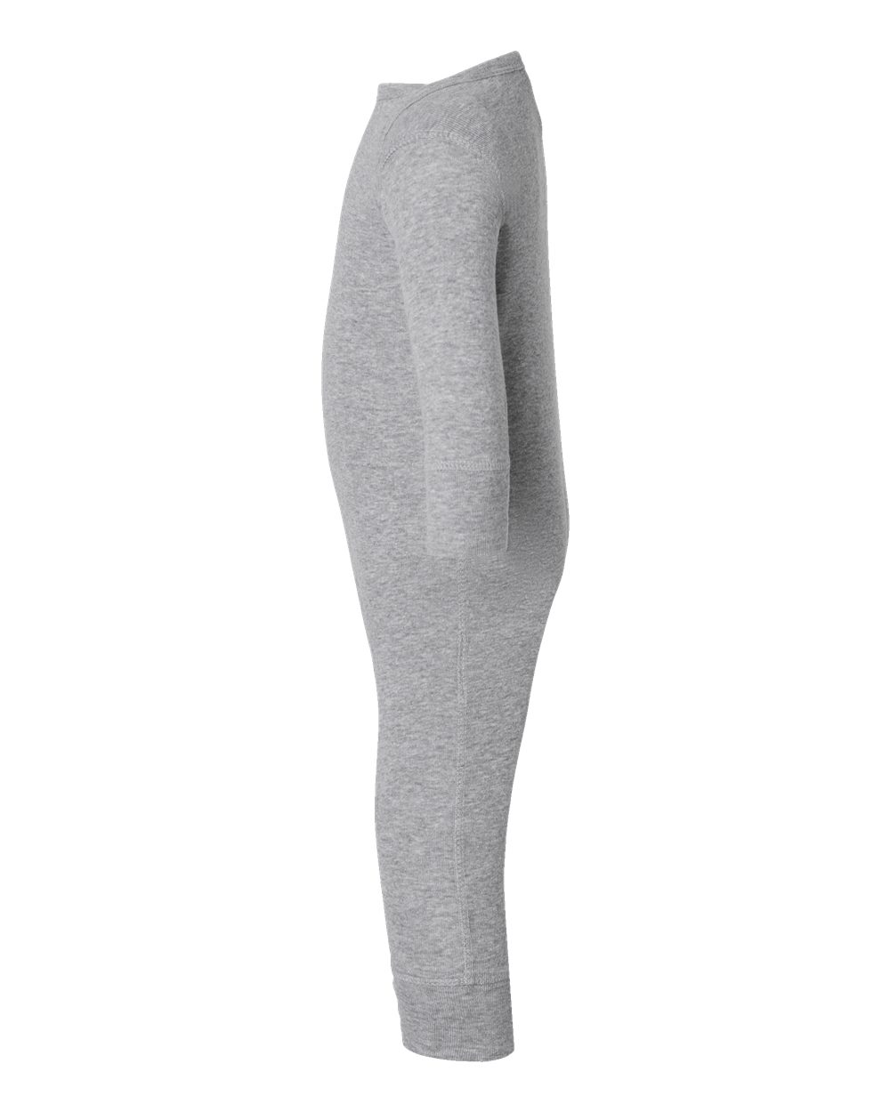 Left View of Heather Infant Long Legged Baby Rib Bodysuit - 4412