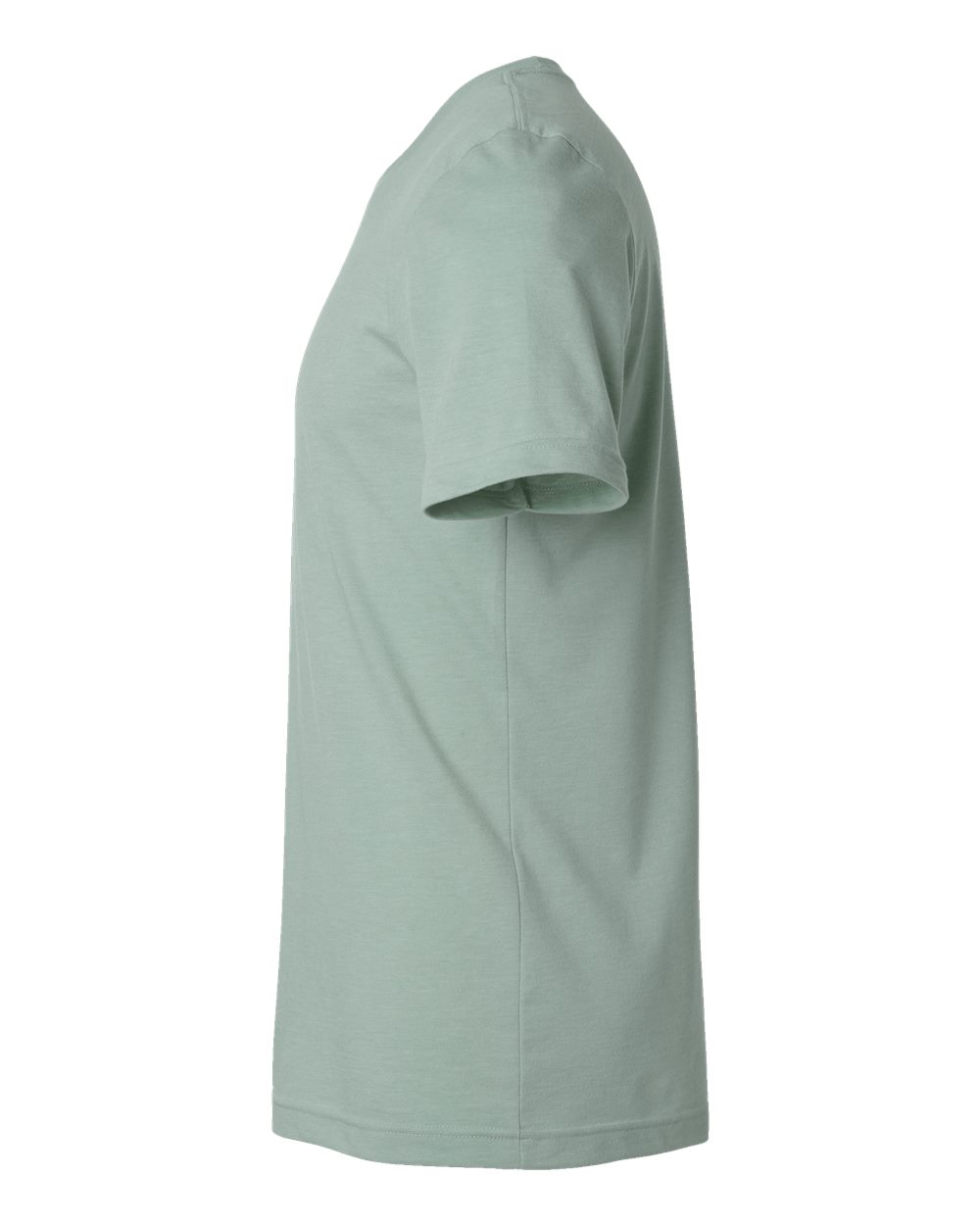 Left View of Heather Light Sage Combed CVC T-Shirt - 602CVC