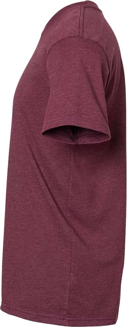 Left View of Heather Maroon CVC T-Shirt - 6210
