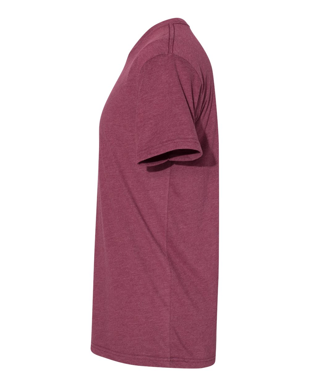 Left View of Heather Maroon Sueded T-Shirt - 6410
