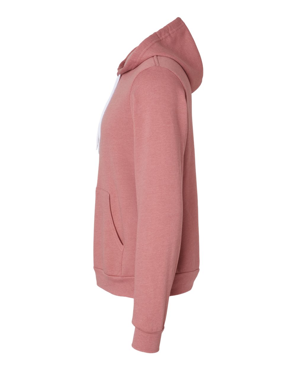 Left View of Heather Mauve Sponge Fleece Hoodie - 3719