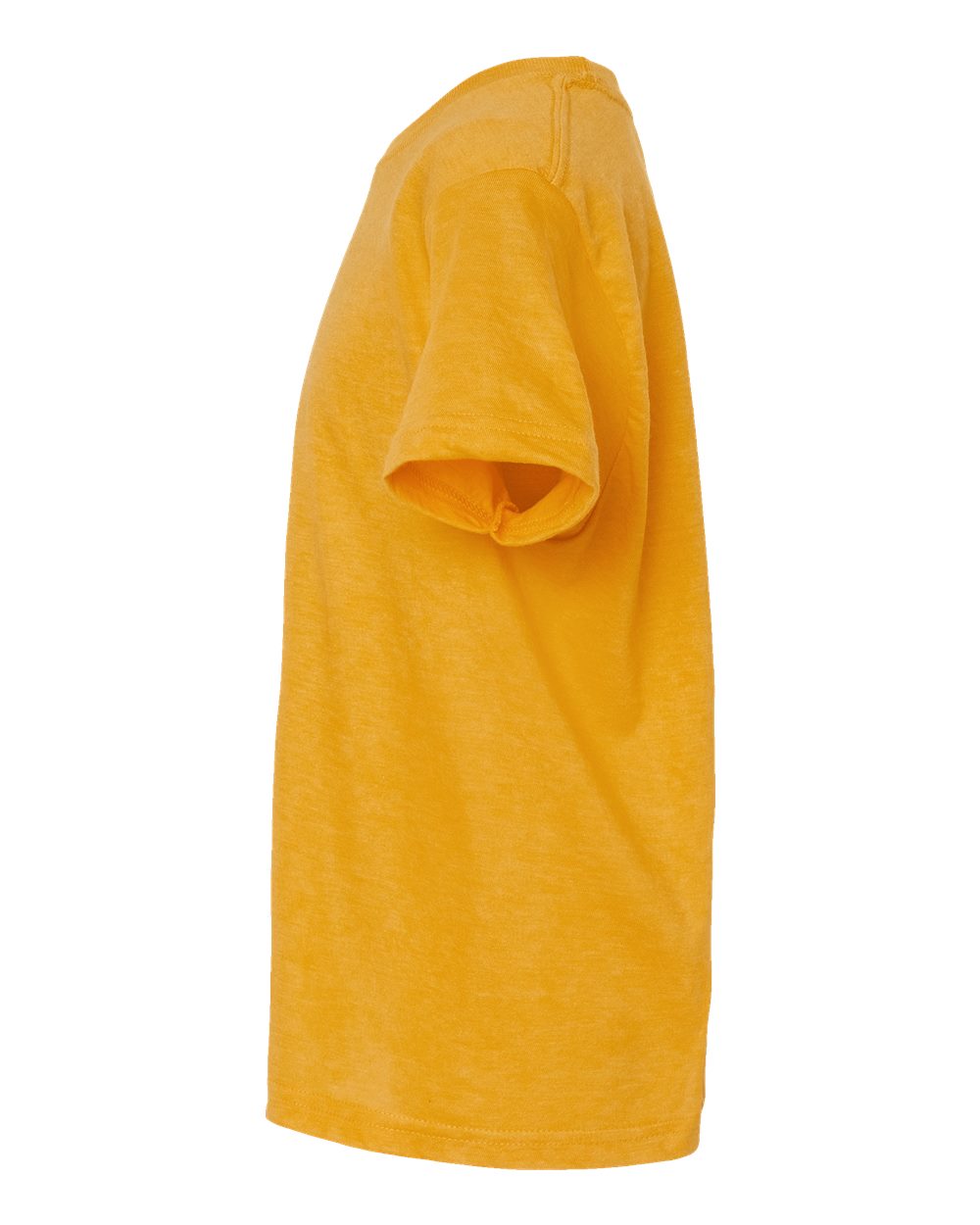 Left View of Heather Mellow Yellow Youth Fine Jersey T-Shirt - 235
