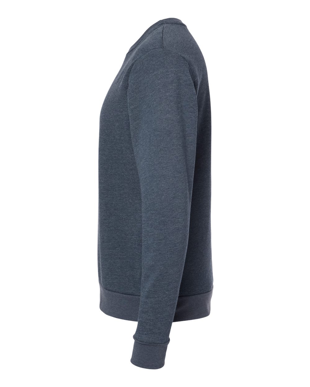 Left View of Heather Midnight Navy Malibu Crewneck Sweatshirt - 9002