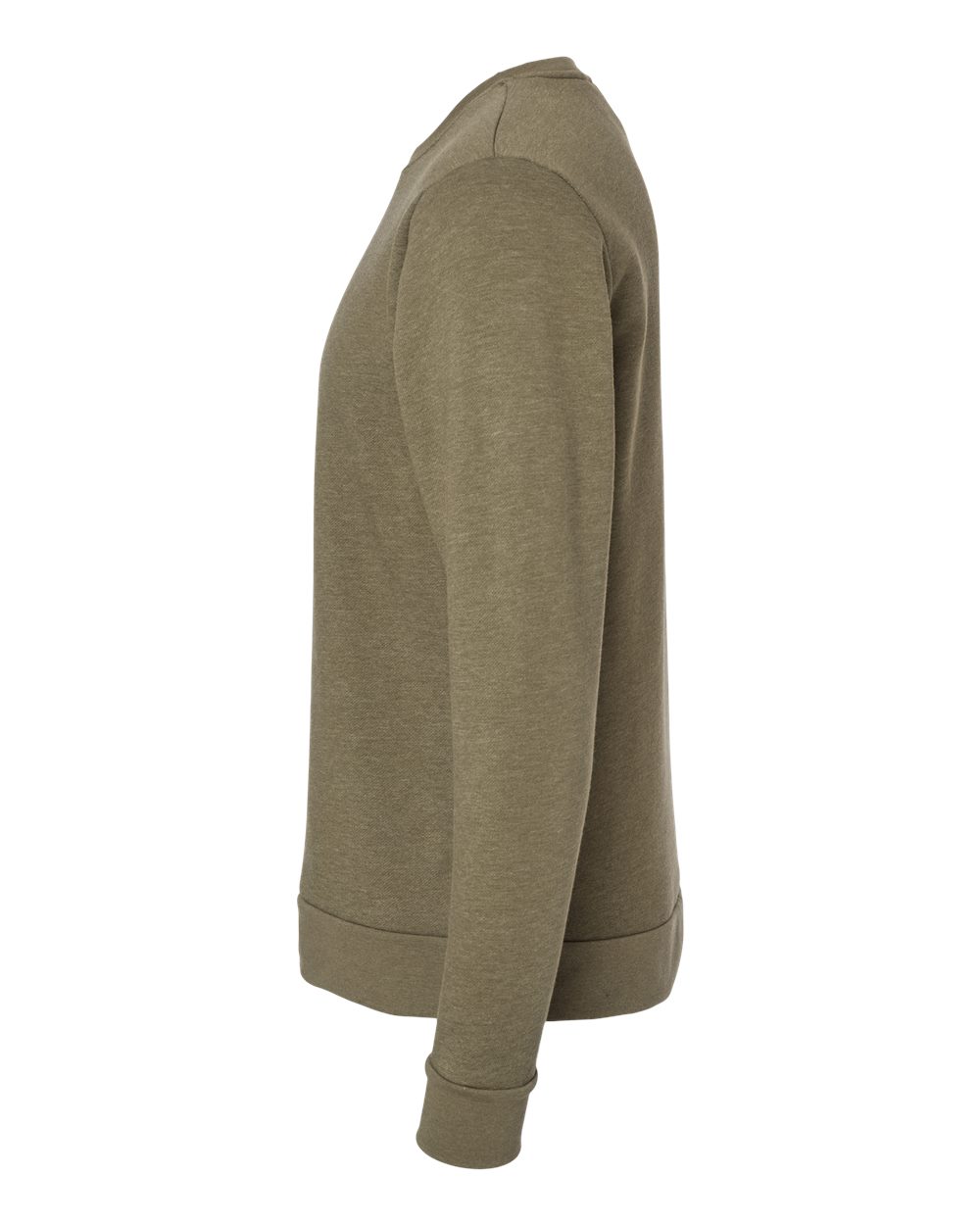 Left View of Heather Military Green Malibu Crewneck Sweatshirt - 9002
