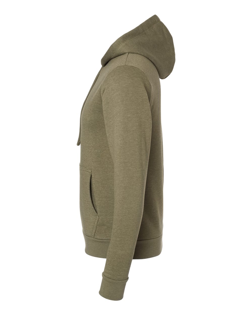 Left View of Heather Military Green Malibu Hoodie - 9302