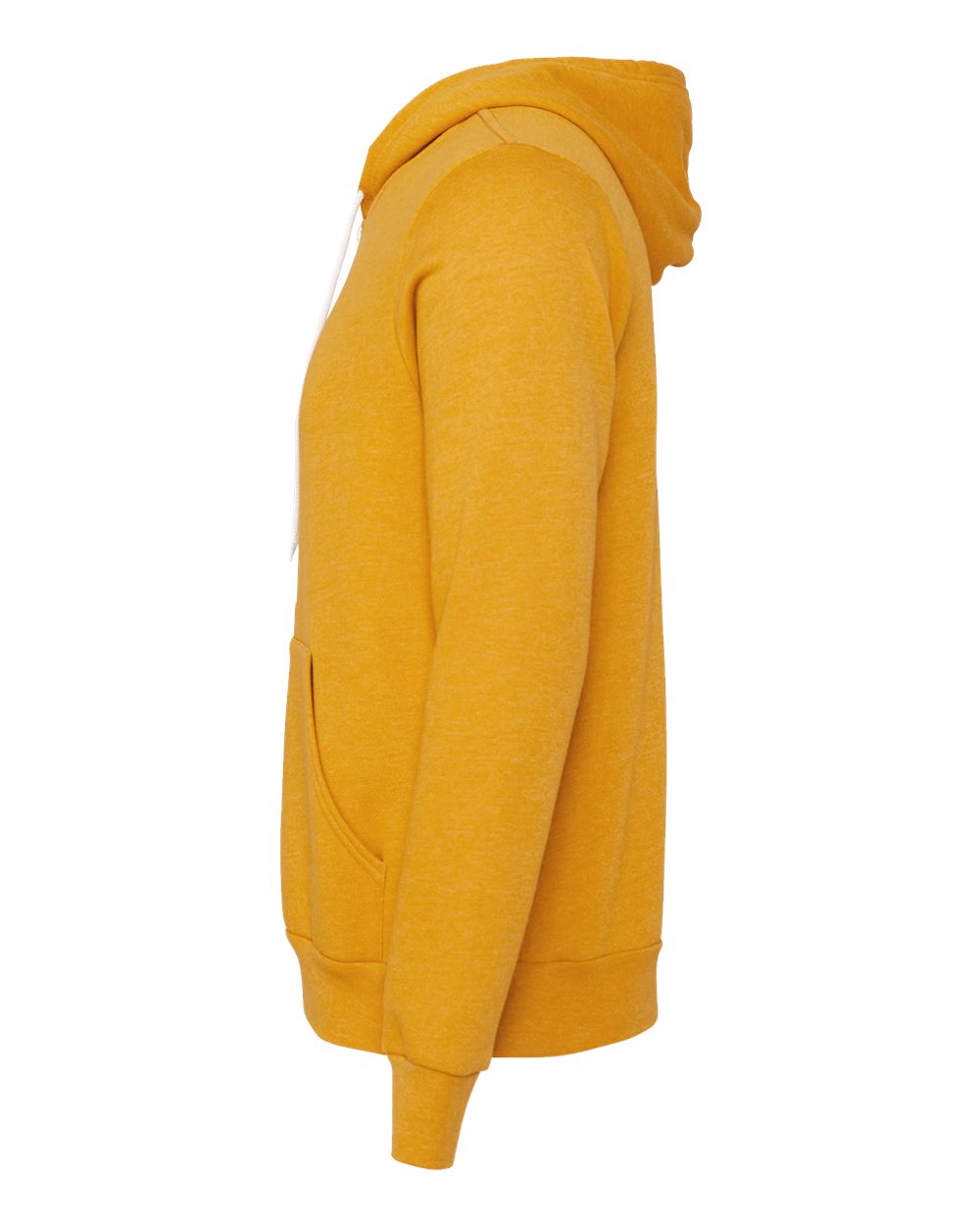 Left View of Heather Mustard Sponge Fleece Full-Zip Hoodie - 3739