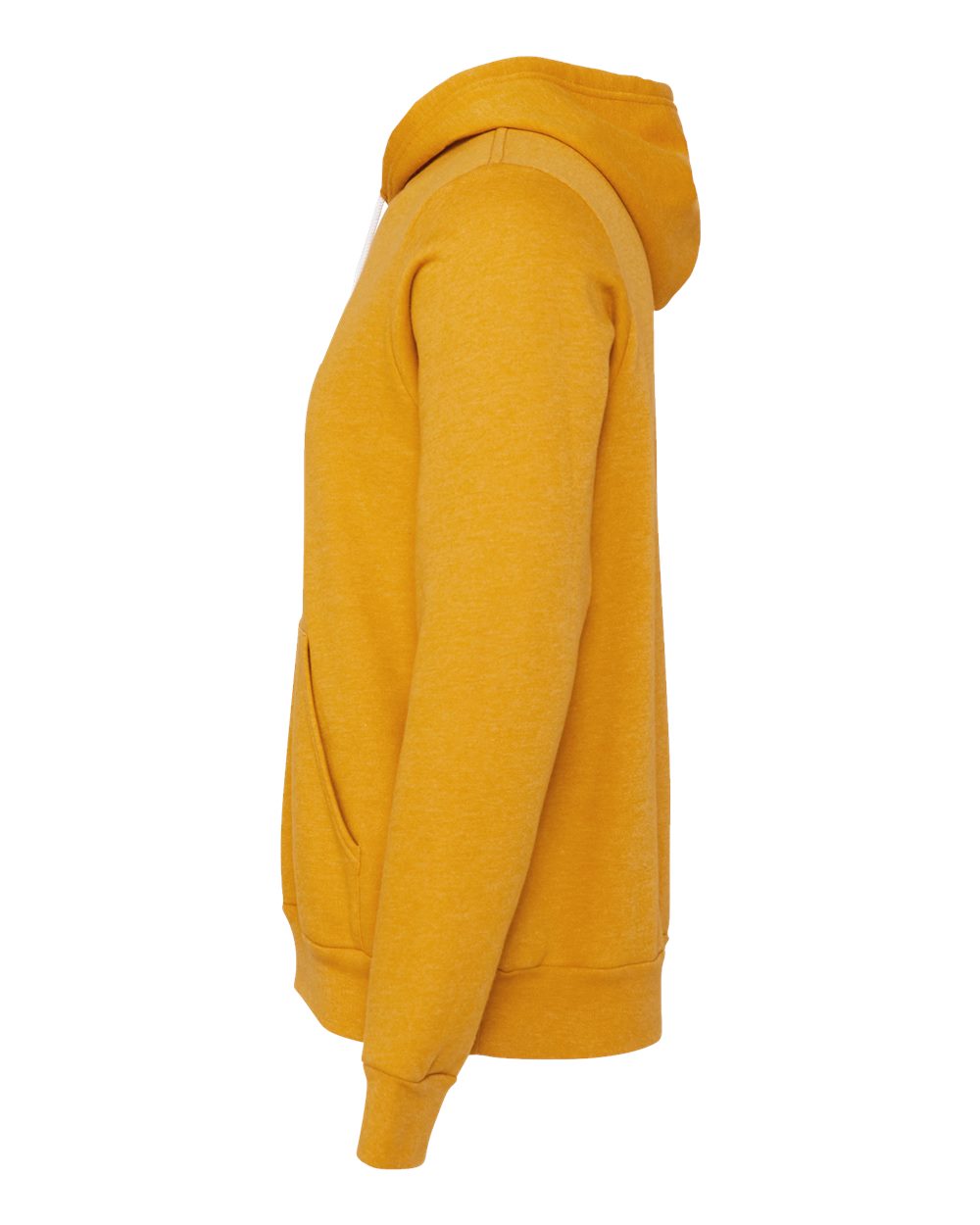 Left View of Heather Mustard Sponge Fleece Hoodie - 3719