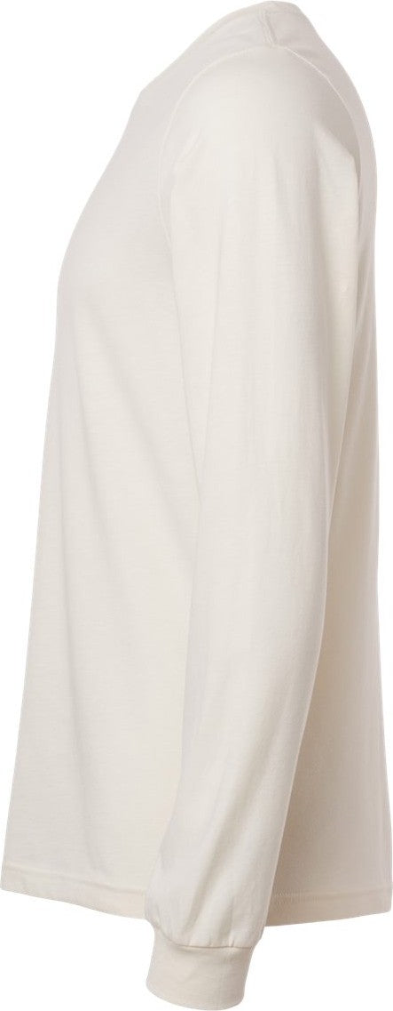 Left View of Heather Natural Heather CVC Long Sleeve Tee - 3501CVC