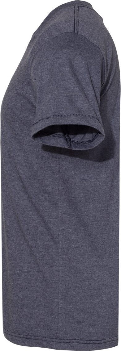 Left View of Heather Navy 50/50 Tee - BB401