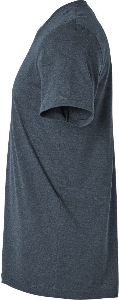 Left View of Heather Navy Blue Combed CVC T-Shirt - 602CVC