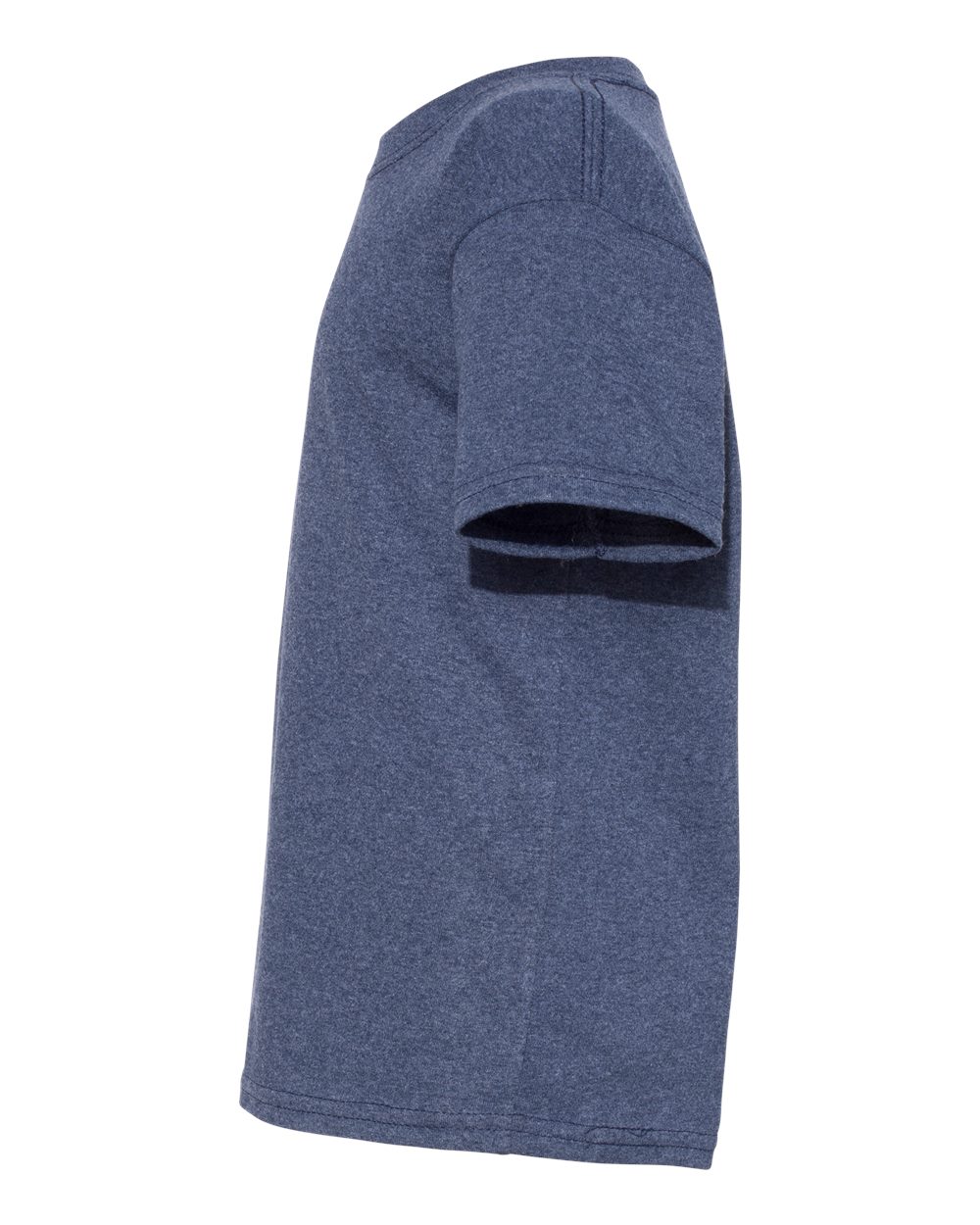 Left View of Heather Navy Ecosmart™ Youth T-Shirt - 5370