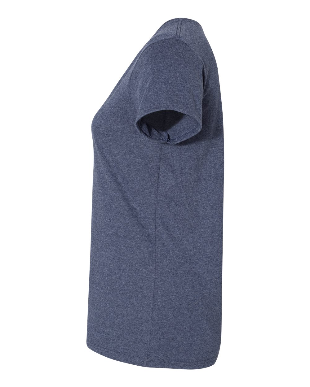 Left View of Heather Navy Heavy Cotton™ Women’s T-Shirt - 5000L