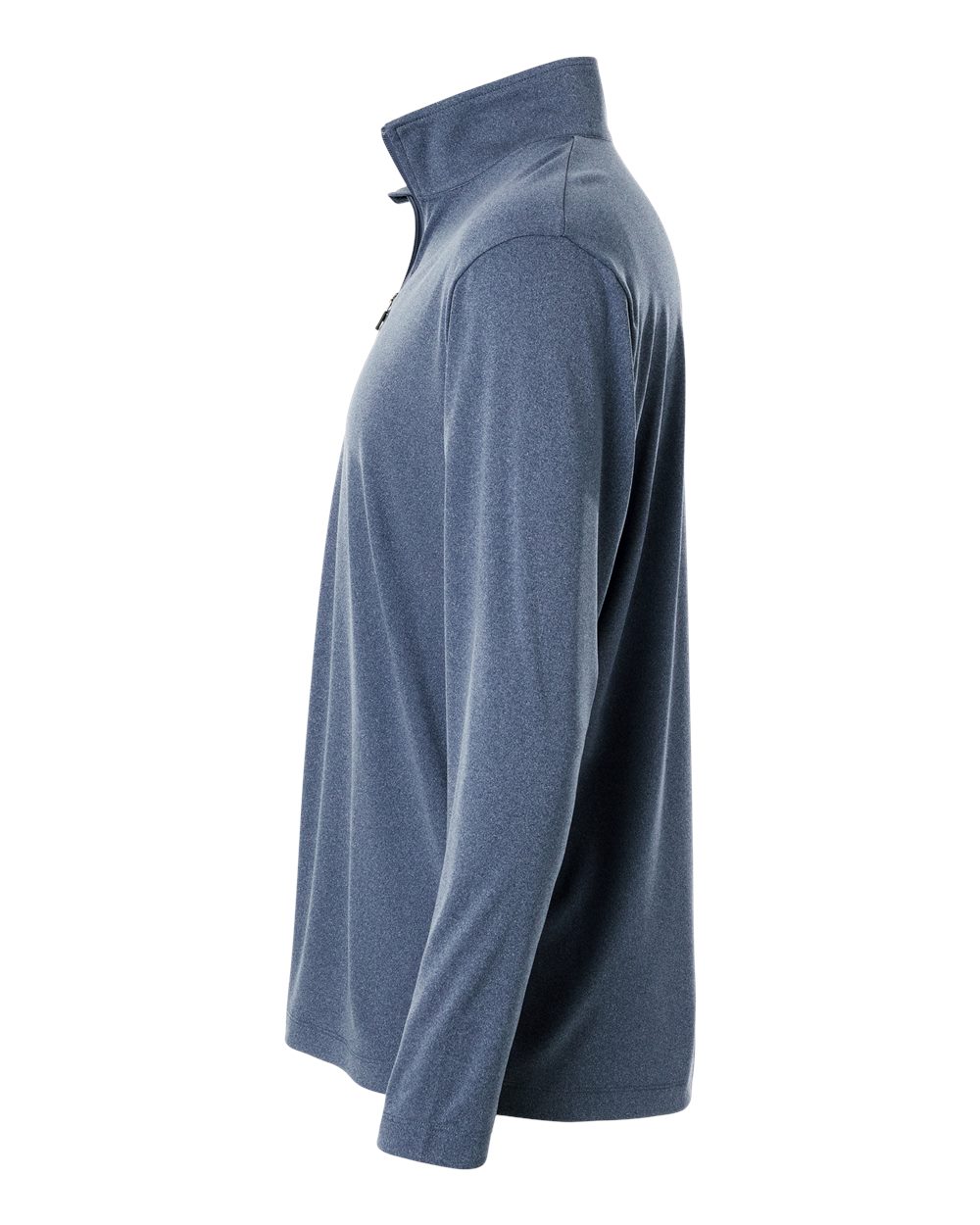 Left View of Heather Navy Pro-Lock Performance Quarter-Zip Pullover - 41870