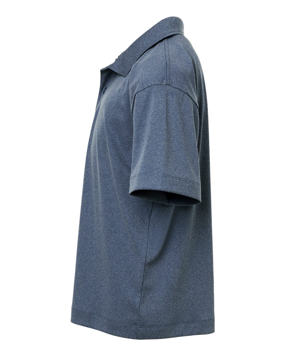 Left View of Heather Navy Pro-Lock Youth Performance Polo - 41800Y