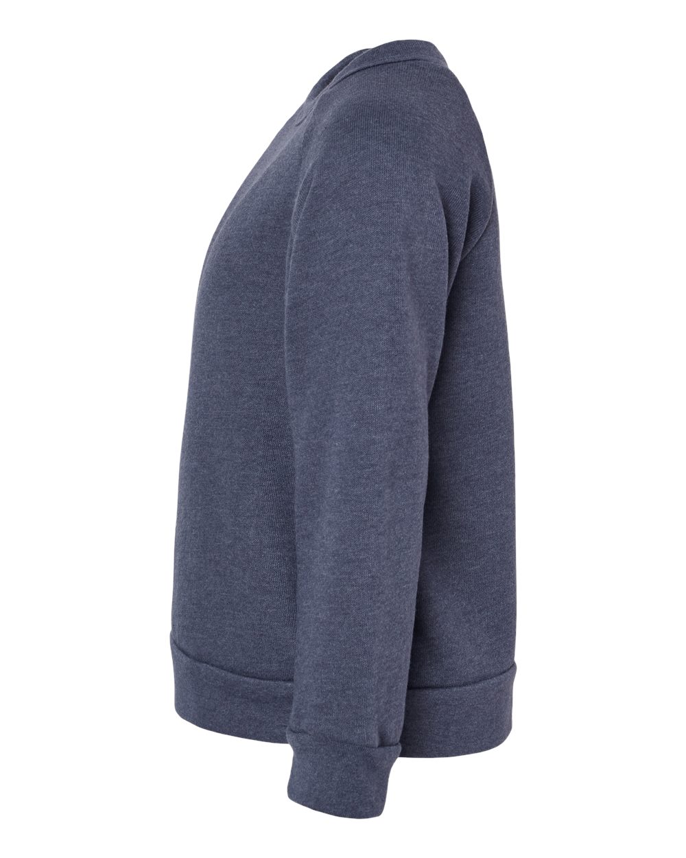 Left View of Heather Navy Toddler Sponge Fleece Raglan Sweatshirt - 3901T