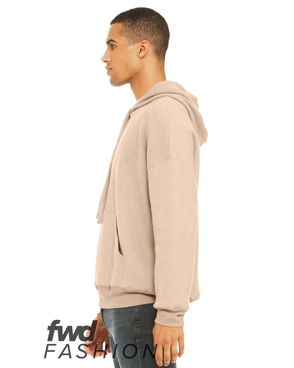 Left View of Heather Oat FWD Fashion Sueded Fleece Hoodie - 3329