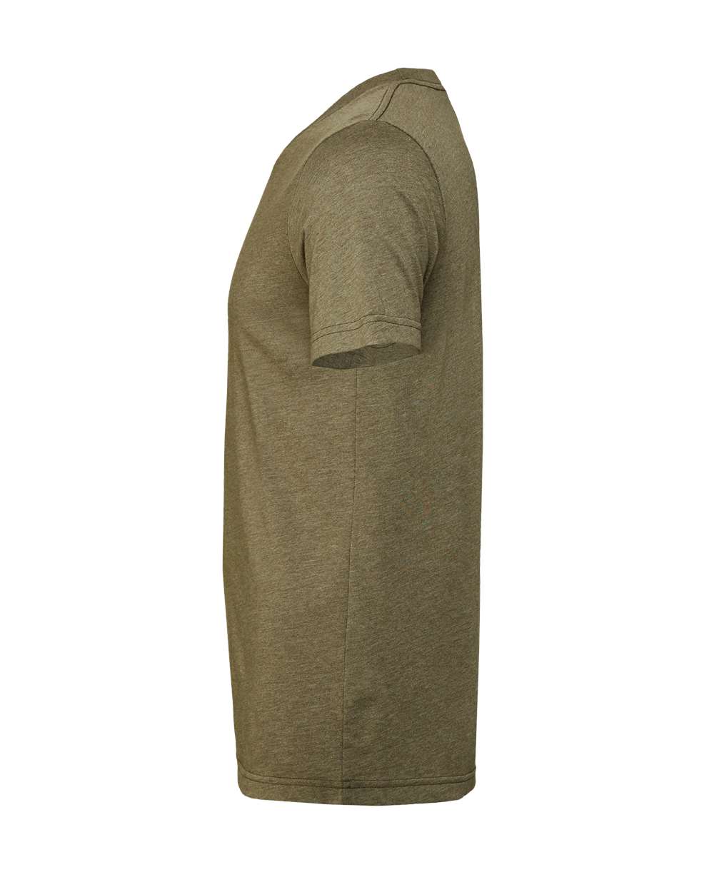 Left View of Heather Olive CVC Jersey Tee - 3001CVC