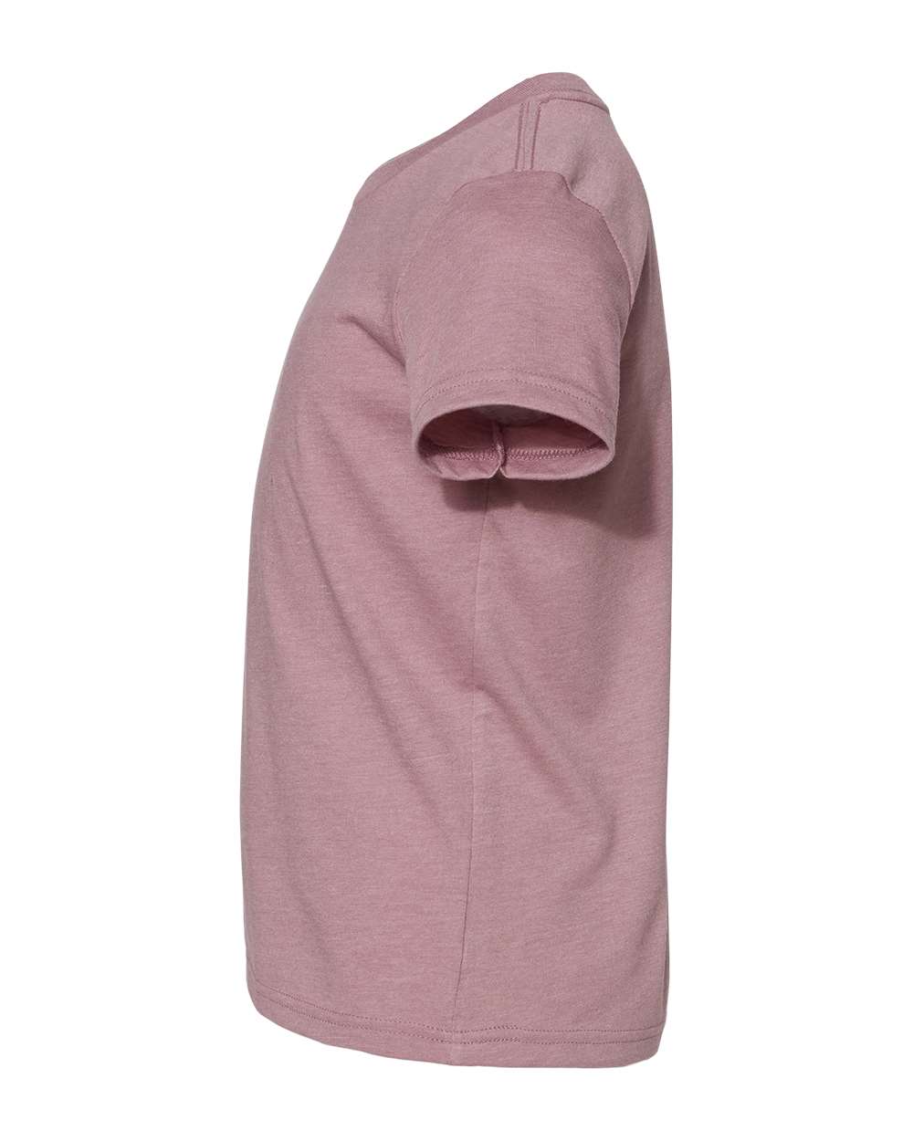 Left View of Heather Orchid Youth CVC Jersey Tee - 3001YCVC