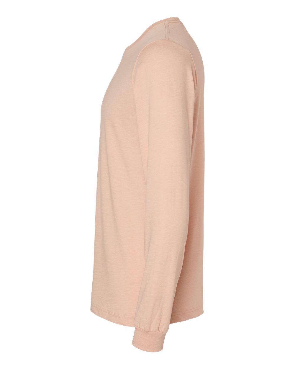 Left View of Heather Peach Heather CVC Long Sleeve Tee - 3501CVC