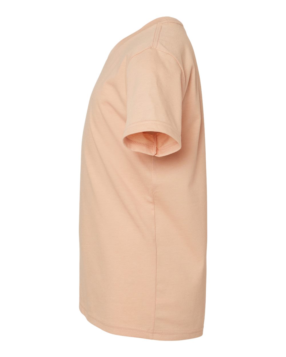 Left View of Heather Peach Youth CVC Jersey Tee - 3001YCVC