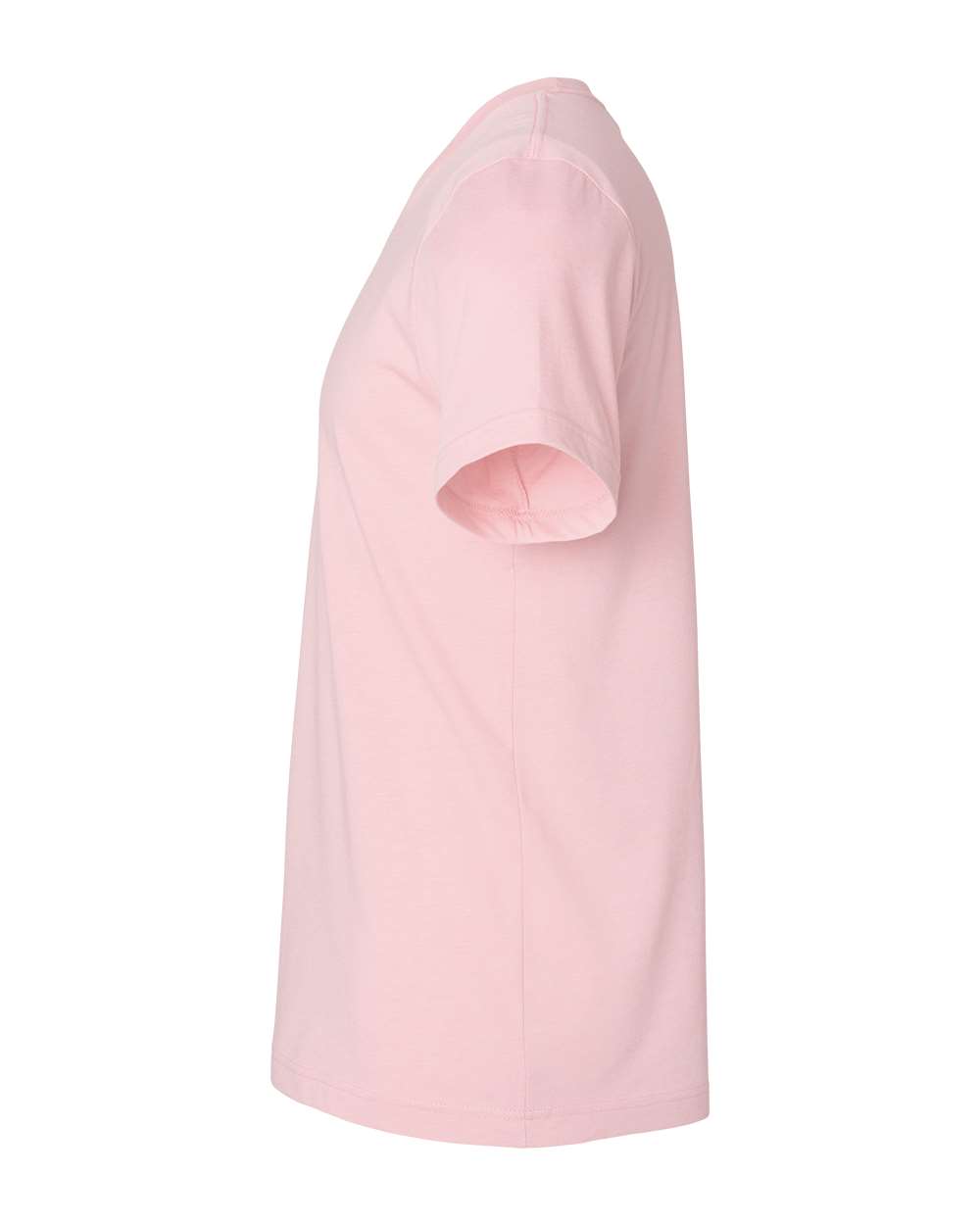 Left View of Heather Pink CVC Jersey Tee - 3001CVC