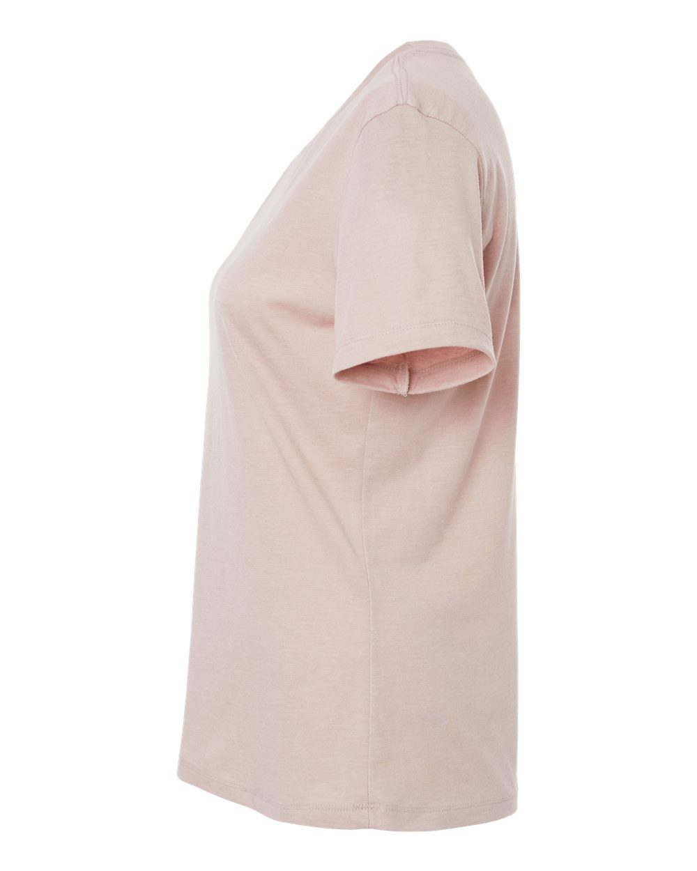 Left View of Heather Pink Gravel Women’s Relaxed Fit Heather CVC Tee - 6400CVC