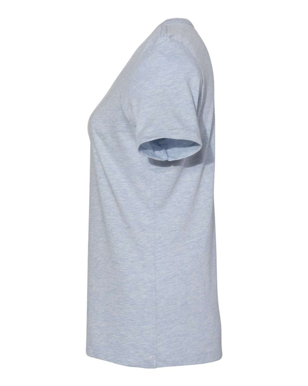 Left View of Heather Prism Blue Women’s Relaxed Fit Heather CVC Tee - 6400CVC