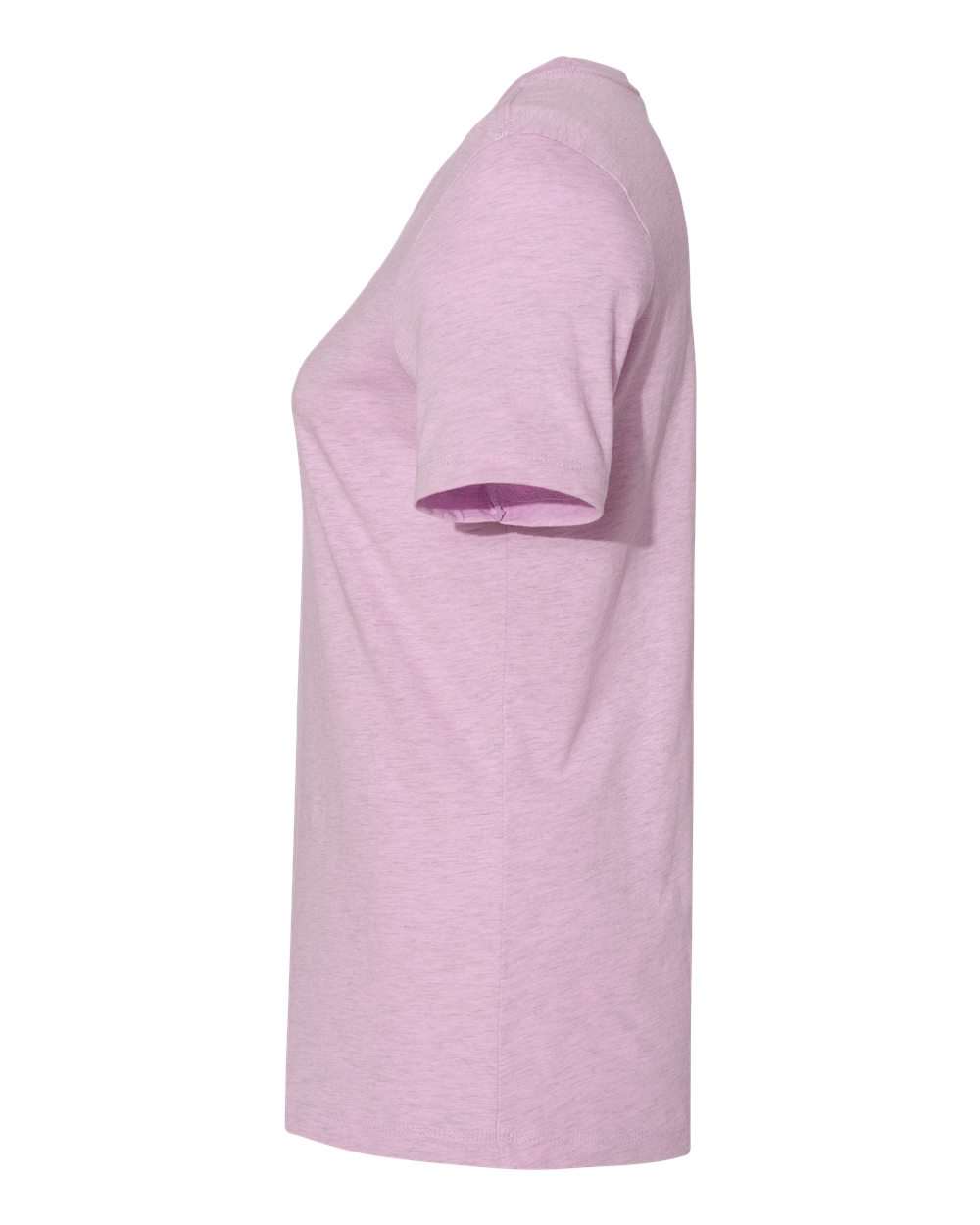 Left View of Heather Prism Lilac Women’s Relaxed Fit Heather CVC Tee - 6400CVC