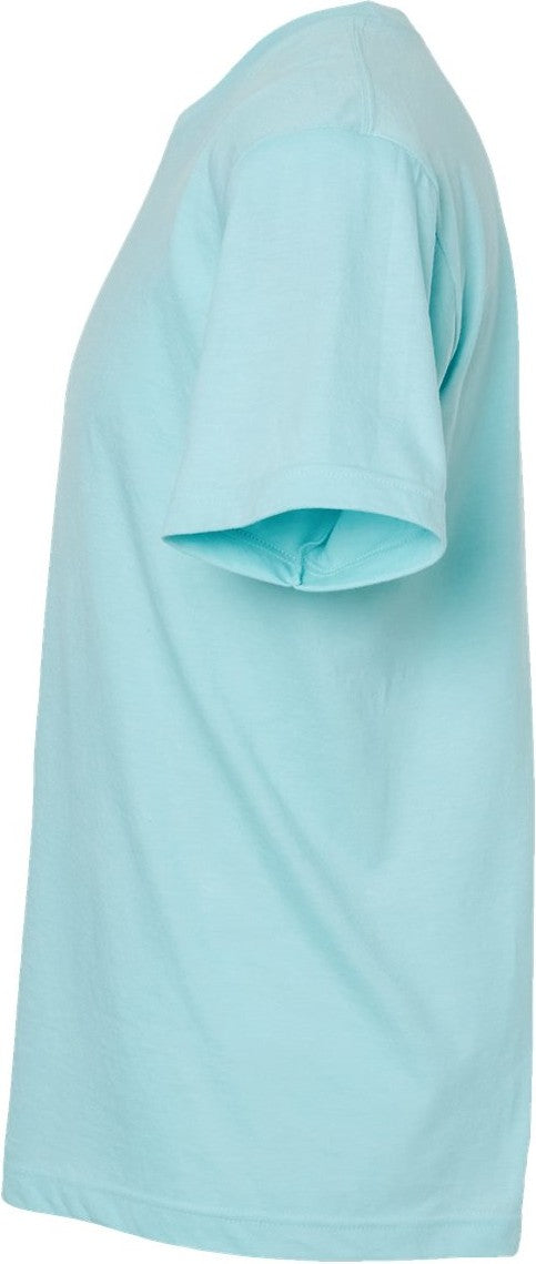 Left View of Heather Purist Blue Fine Jersey T-Shirt - 202